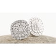thumbnail image 2 of Dazzlingrock Collection Round White Diamond Triple Halo Cluster Pushback Stud Earrings for Women (0.95 ctw, Color I-J, Clarity I2-I3) in 925 Sterling Silver, 2 of 5