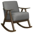 thumbnail image 1 of Lexicon Waithe Mid-Century Textured Fabric Rocking Chair in Dark Walnut/Gray, 1 of 8