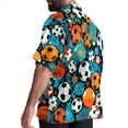 thumbnail image 3 of Football Men's Short Sleeve Poplin Shirt, Button Down Casual Summer Beach Printed Unisex Shirt, 3 of 6