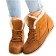 thumbnail image 2 of Babysbule Women's Boot Fashion Autumn Winter Women Plus Size Casual Flat Short Cross Tied Plus Velvet Boots, 2 of 4