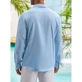 thumbnail image 4 of ZAXARRA Chemise Homme Col à Manches Longues Col Rabattu Chemise Boutonnée Solide Automne Casual Daily Tops Streetwear, 4 of 5