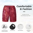 thumbnail image 5 of Lsque Mens Swim Trunks Abstract Red Marble Pattern - Bathing Suit Compression Liner - Beach Swim Shorts Swimwear - (S-3XL) - Stretch Quick Dry -Medium, 5 of 9