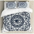 thumbnail image 3 of Occult Decor Twin Size Duvet Cover Set, Ornamental Eye with Ethnic Mandala Form Providence Energy in Action Design, Decorative 2 Piece Bedding Set with 1 Pillow Sham, Black White, by Ambesonne, 3 of 3