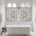 thumbnail image 4 of Brown Boho Kitchen Curtains 45 Inch Length, Vintage Abstract Floral Ethnic Tribe Tiers Curtains for Bathroom Bedroom Cafe, Light Filtering Small Window Treatment Short Drapes 2 Panels 42"Wx45"L, 4 of 8