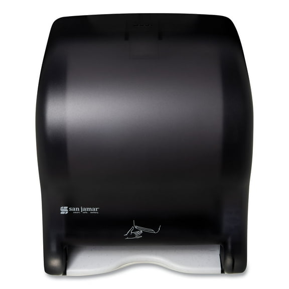 San Jamar Smart Essence Electronic Roll Towel Dispenser, 11.88 x 9.1 x 14.4, Black -SJMT8400TBK