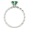 thumbnail image 4 of 2 ctw Solitaire Anniversary Ring for Women | Marquise Cut Simulated Emerald | Hyperallergenic Solid 18K White Gold, 4 of 5