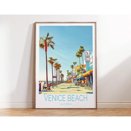 Venice Beach California Urban Coast Wall Art, Unframed Paper Print Size 8x12