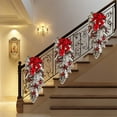 thumbnail image 5 of Christmas Swag Wreaths, 23.6in Artificial Christmas Teardrop Swags Stairs Christmas Decoration For Stair Railing Wall Window Xmas Decor, With Pine Needles & Red Berries Festive Accents, 5 of 11