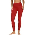 thumbnail image 7 of Gym Leggings for Women High Waist Stretchy Yoga Pants with Pockets Workout Athletic Leggings Red M, 7 of 7