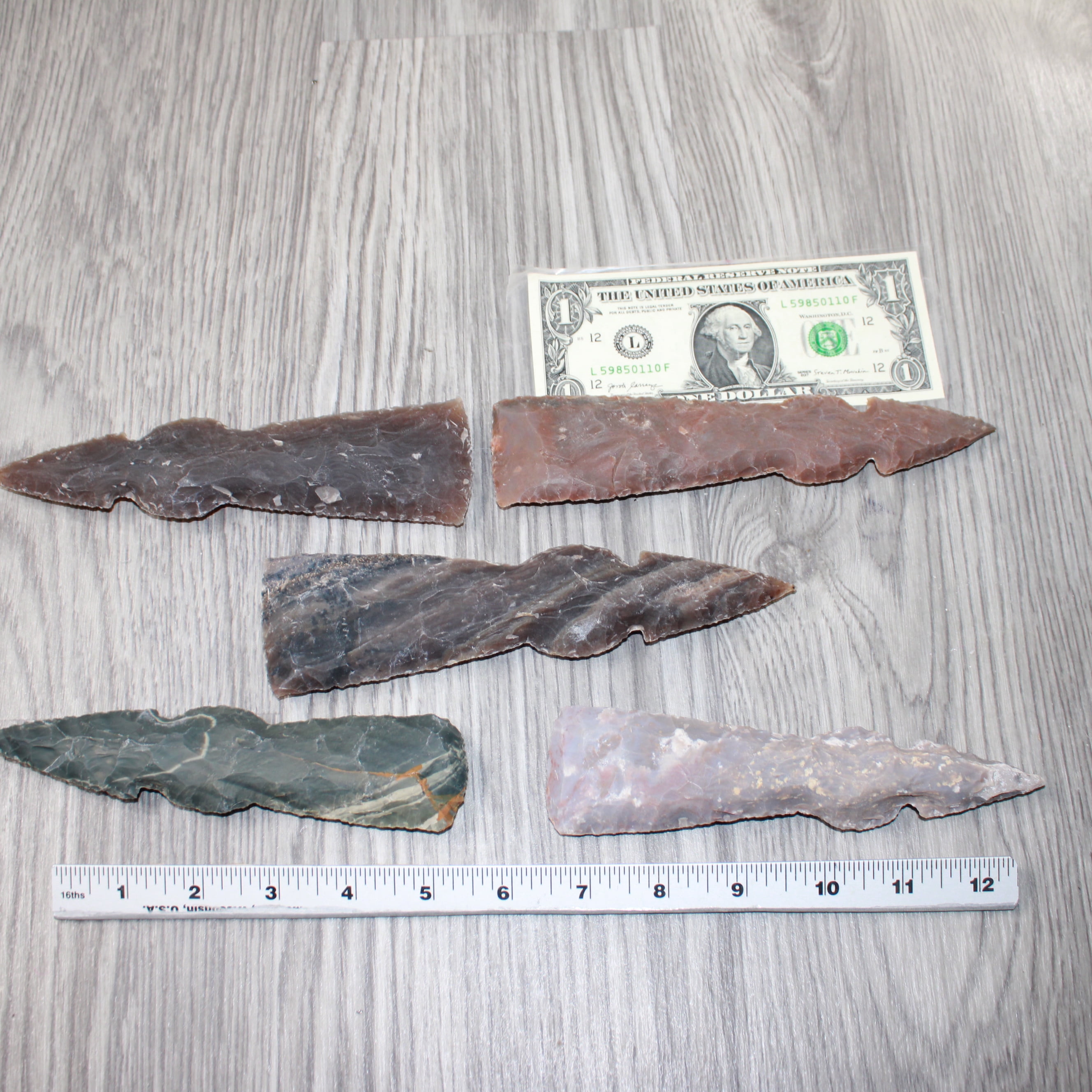 5 Stone Ornamental Tomahawk Heads  #5264    Agate Jasper Axe Hatchet Ax