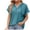 Light Blue, variant on ATOYSOY Women's Fashion Clothes Quarter Button Pullovers Casual Short Sleeve Tops Cute V Neck Blouses Summer Loose Hoodie Tunic Shirts Business Tees Holiday Black L