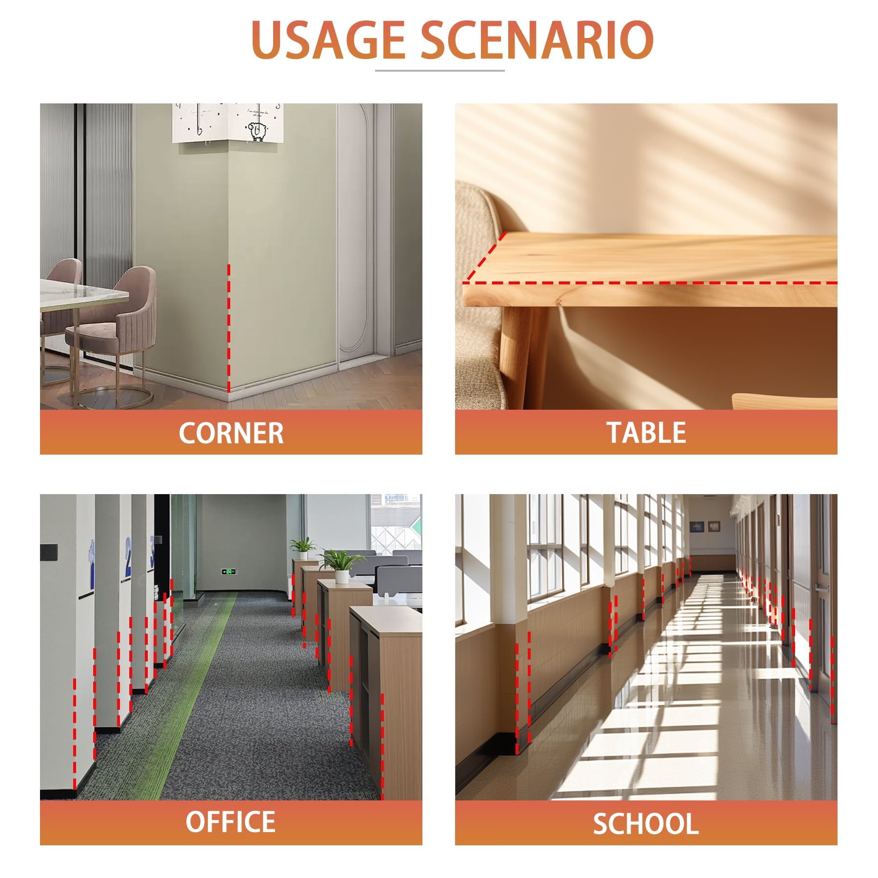 Clear Screws Installation Wall Corner Protectors, Thickened L-Shaped Peel and Stick Furniture Edge Shields & Guards for Sharp Wall, Door Frame, Table,2pcs x 39.4"L x 1.97"W