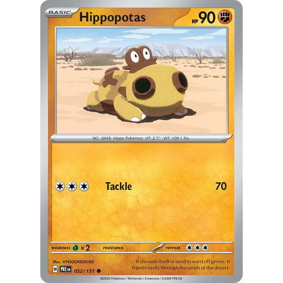 Pokemon Prismatic Evolutions Common Hippopotas #52