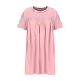 thumbnail image 6 of Lovskoo Dress for Women 2024 Babydoll Dresses Short Sleeve Pleated A-Line Dress Cute Summer Trendy Clothes Pink, 6 of 9
