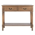 thumbnail image 6 of SAFAVIEH Primrose French 2-Drawer Brown Wood Rectangle Console Table (35.5 in. W x 13 in. D x 29.5 in. H), 6 of 14