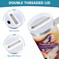 thumbnail image 5 of 40 Oz Car Handle Water Bottle Water Cup Water Bottle Water Jug Coffee Cup Travel Water Bottle Color Watercolor Wolf, 5 of 8