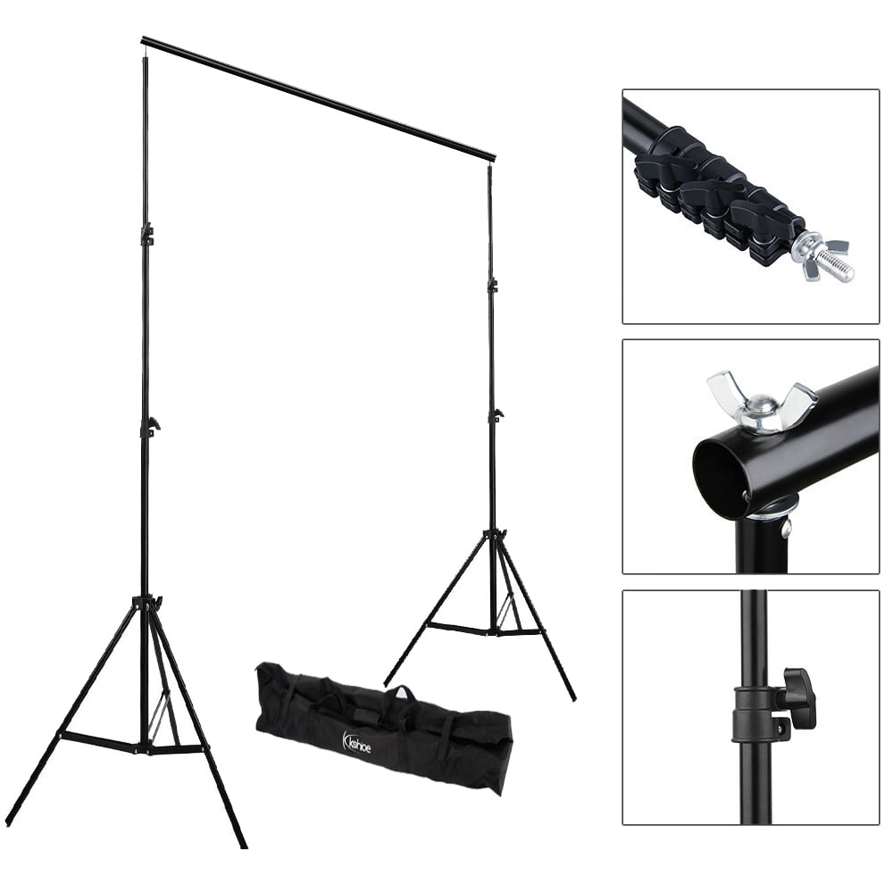 2X3M Photography Video Black White Backdrop Screen Studio Background Support SET 