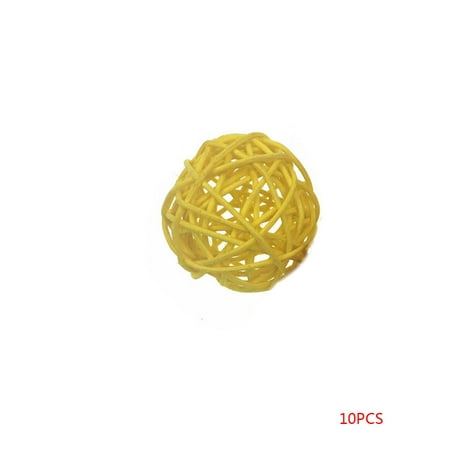 Christmas Ball Boxed 10pcs 3cm Artificial Straw Ball Rattan ball Christmas Decors Kindergarten Ornament Birthday Party Wedding Decoration ()