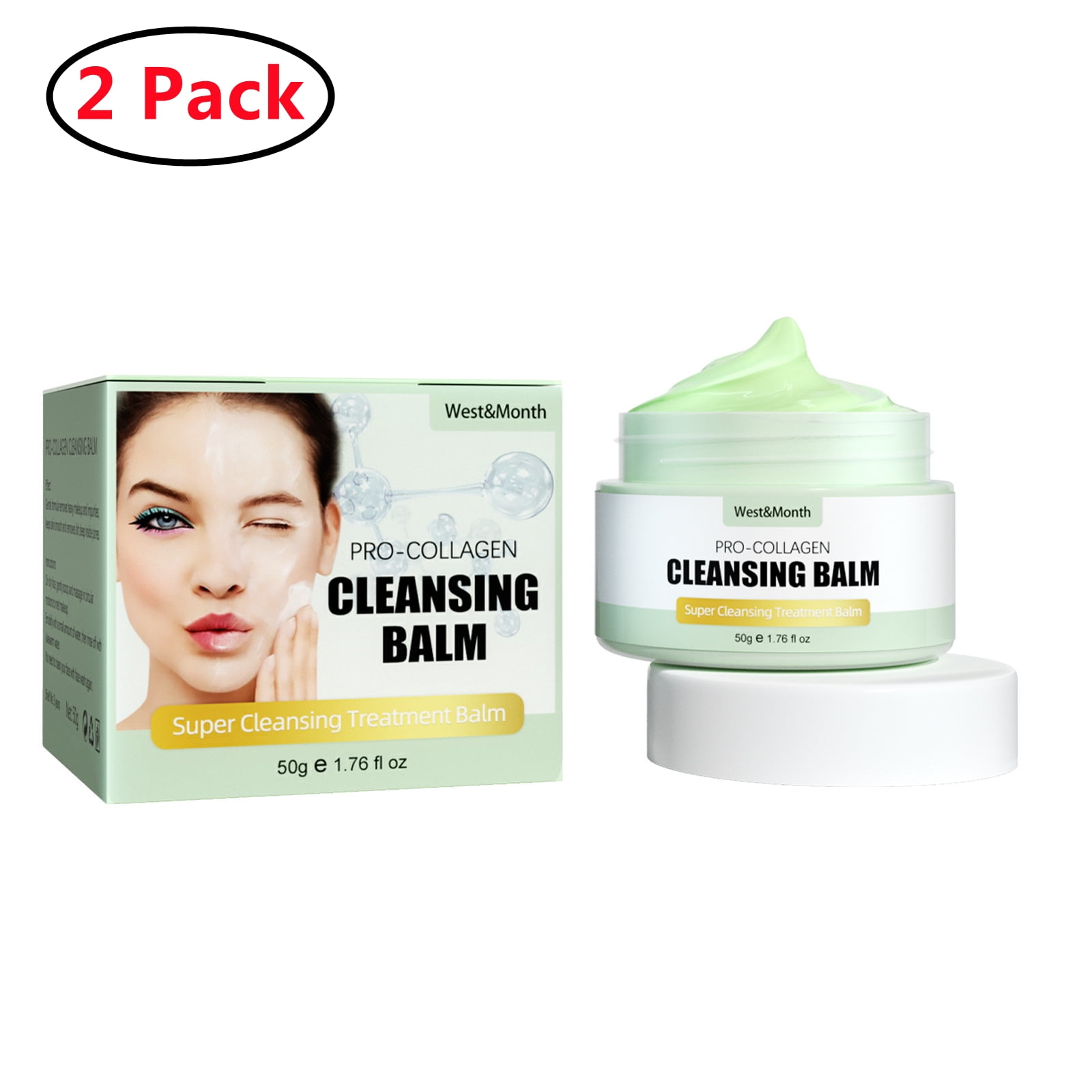2 Pack Natural Makeup Remover Green Clean Makeup Meltaway Cleansing