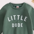 thumbnail image 5 of Toddler Baby Boy Outfits Fall Winter Clothes Letter Print Long Sleeve Sweatshirts Pants Sets 6 12 18 24 Months 2T 3T 4T Toddler Boys Winter Clothes,3-4 Years,Green, 5 of 5