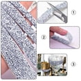 thumbnail image 4 of Self-Adhesive Crystal Rhinestone Ribbon Resin Diamond Ribbon Glitter Rhinestone Sticker Roll DIY, 2 cm&3 cm, Silver A 1 Pack & Silver B 1 Pack, 4 of 5