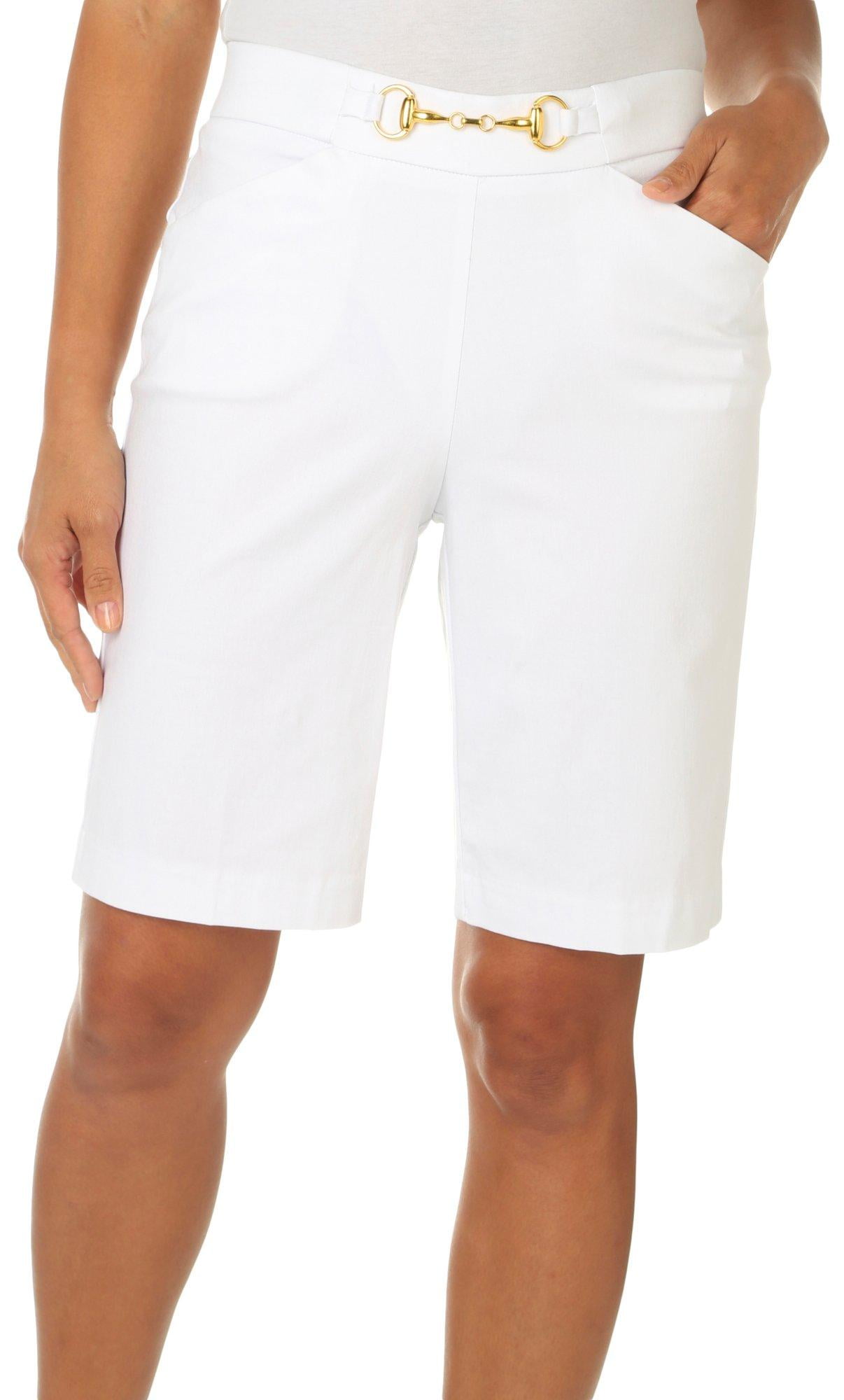 Counterparts Petite Solid Stretch Pull-On Skimmer Shorts 4P White ...