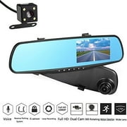 Dash Cameras for Cars And Back Up HD 4.3 inch Display Screen 1080p Dual Lens Car Camera Video Recorder Cam Rearview Mirror DVR Camera L700-B