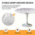 thumbnail image 2 of Elastic Fitted Round Tablecloth, Purple Leaves Waterproof Stretch Table Cover for 45"-54" Tables, Summer Botanical Washable Outdoor Tablecloths for Patio, Picnic, Camping, 2 of 9