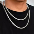 thumbnail image 3 of QQTDFG 925 Sterling Silver 5MM Sideways Chain Necklace For Men Women Jewelry Gift-45cm/18inch, 3 of 9