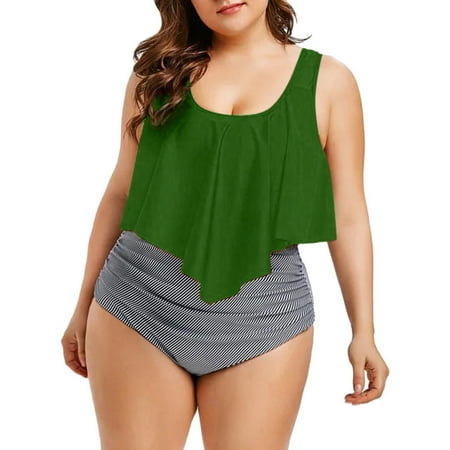 

LWZWM Cute Bikinis for Women Striped Swimwear High Waisted Bikini Tropical Swimwear Teen Girls Trendy Stuff Easter Gifts for Everyone Get Easter-ready Women s 2023 Summer Green XXXL