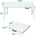 thumbnail image 3 of Table Pliante, Table Pliante en Plastique de 4 Pi à Hauteur Réglable, Table Pliante Portative en Deux avec Poignée, Table de Camping Légère pour Repas, Pique-Niques, BBQ, Fêtes, Usage Intérieur, Extérieur, 3 of 6