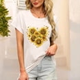 thumbnail image 2 of T Shirts for Women on Sale Womens Oversized Tshirt Floral Print Graphic Tees Casual Crew Neck Summer Short Sleeve Loose Blouses Tops New H-Beige XL, 2 of 6