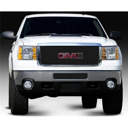 - T-Rex Grilles 46210 Small Mesh Steel Black Finish Sport Grille Overlay for GMC Sierra 2500HD/3500