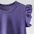 thumbnail image 6 of hengsof Girl's Ice Silk Ruffled Sleeve Round Neck Blouse Solid Color Casual T-Shirt Suitable for Children Aged 0-12 Soft Breathable Summer Daily Top, 6 of 6