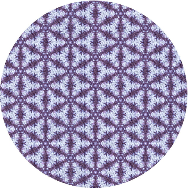 Ahgly Company Tapis de Zone Rond d'Intérieur Lavable à la Machine, Transitionnel, Bleu Angel Blue, 5 Pieds Rond
