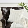 thumbnail image 5 of Home Soft Things Shaggy Wavy Faux Fur Pillow Covers, 1 piece, 20"x20", White, 5 of 8