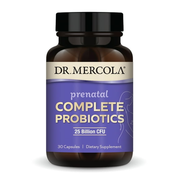 Dr. Mercola Prenatal Complete Probiotics, 25B CFU, 30 capsules, 30 servings, Supports Digestive and Immune System, Non-GMO