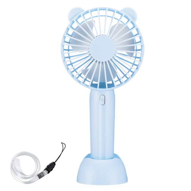 Mini Handheld Fan, Updated Light Portable Personal Hand Fan Battery Operated USB Rechargeable 3 Speed Adjustable Cute Fan Desk Table Fan for Kids Girl