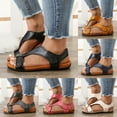 thumbnail image 5 of Oyedens Sandals For Women Wide Width Comfort Flats Summer Casual T Strap Beach Low Heel Wedge Shoes, 5 of 6