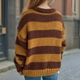 thumbnail image 5 of Ltctricy Women's Fall Sweater Winter Warm Soft Knitted Loose Pullover Tops Casual Striped Comfy Crewneck Shirts, 5 of 6