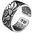 thumbnail image 1 of S999 Anillo De Loto De Plata Maciza Anillo Abierto De Flor De Loto Para Hombres Y Mujeres Regalo De Joyería Retro Methold AP005471-00, 1 of 6