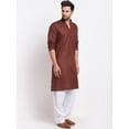 thumbnail image 5 of eloria Men's Traditional Brown Regular Kurta with Salwar, 5 of 7