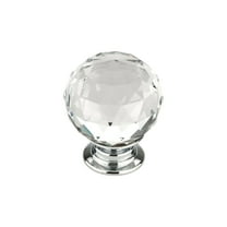 Crystal Chrome Clear Sphere Round 1-3/16" (30mm) Kitchen Cabinet Drawer Knob