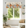 thumbnail image 6 of Fall Thanksgiving Kitchen Valances for Windows Orange Green Blue Pumpkins Retro Leaf Valance Curtains&nbsp; for Kitchen /Living Room/Bedroom/ Bathroom Decor, 42"x12 " ,Rod Pocket 1 Panel,, 6 of 7