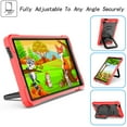 thumbnail image 4 of Kids Durable Handle Case for Samsung Galaxy Tab A7 Lite 8.7" 2021 SM-T225 / SM-T220, Silicone PC Heavy Duty Protection 360 Rotating Ring Stand/Adjustable Shoulder Strap, Red+Black, 4 of 8