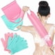 thumbnail image 1 of wonima11 4 Pack Exfoliating Washcloth Back Scrubber Set, 2 Exfoliating Body Scrubber Nylon Back Body Scrub Towel, 2 Pairs Shower Gloves for Women Men Bath Shower Exfoliation(Pink, Light Blue, Green), 1 of 1