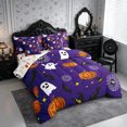 thumbnail image 2 of Erosebridal Halloween Ghost Queen Bedding 7pcs,Spooky Animal Bedding Comforter Set Queen,Purple,Reversible, 2 of 6
