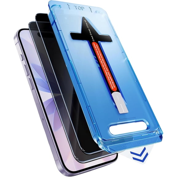 2 Pack Privacy Screen Protector for iPhone 17 Pro,Anti Spy Tempered Glass, Anti-Scratch, Case Friendly【Auto Installation】