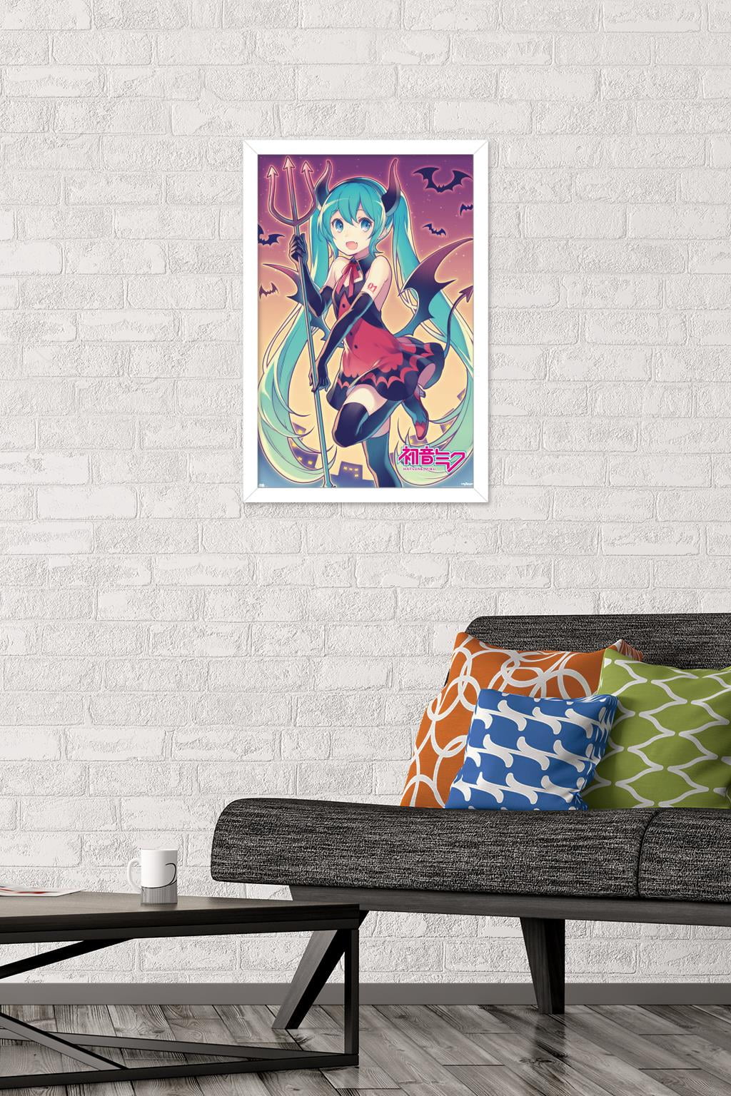 Hatsune Miku - Bats Wall Poster, 14.725" x 22.375" Framed