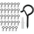 thumbnail image 1 of 32 Piezas Ganchos de Tornillo, Ganchos de Tornillo para Exteriores, Ganchos de Techo, Ganchos para Luces Navideñas, para Colgar Plantas en Macetas, Decoraciones Navideñas, Linternas, Guirnaldas, Negro, 1 of 5